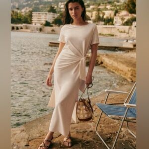 NWT Sezane Pippa Maxi Dress in Crème Size Small